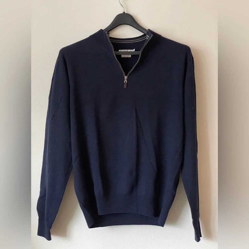 Peter Millar navy blue half-zip sweater - Picture 4 of 8